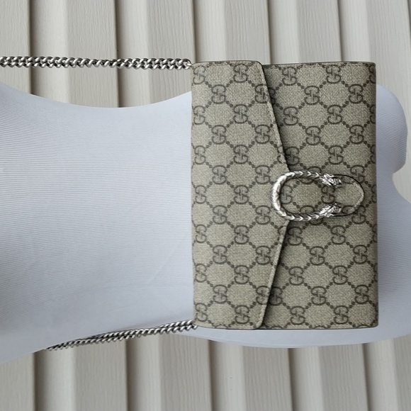 GUCCI DIONYSUS GG SUPREME CHAIN WALLET WOC CROSSBODY BAG - Picture 2 of 10